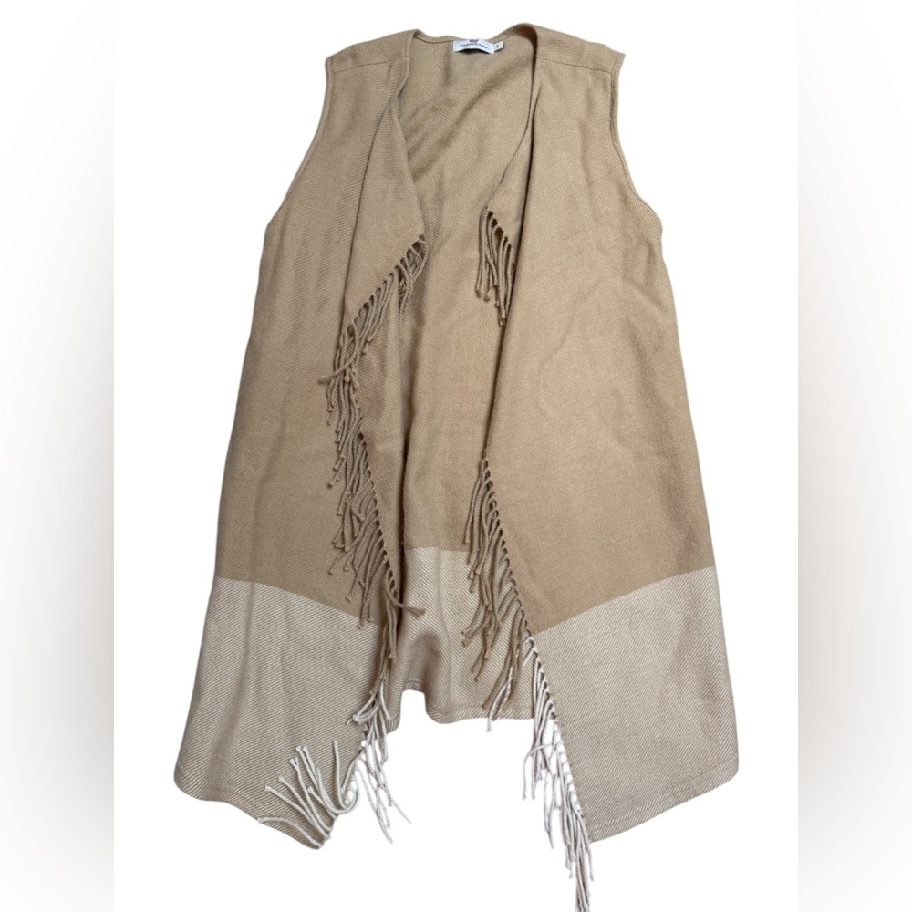 Vineyard Vines Open-front Fringe Vest in Oatmeal Heather